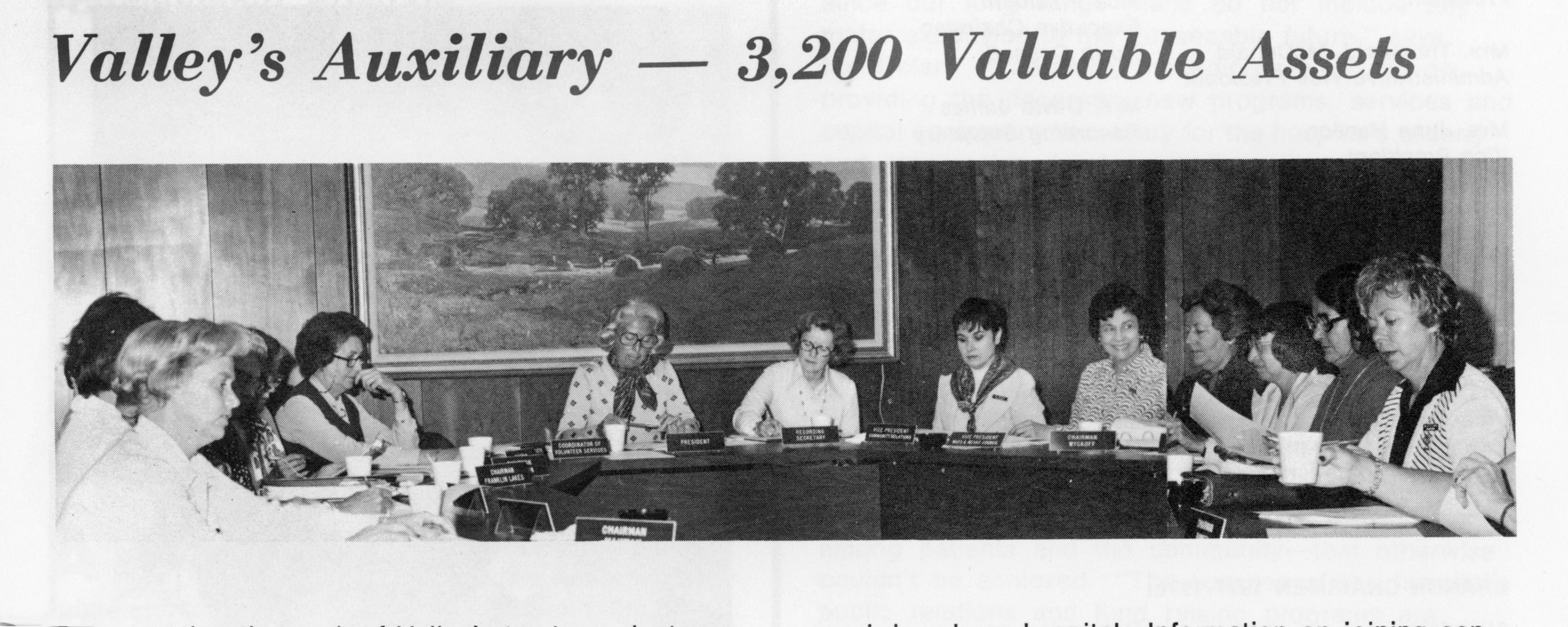 Valley Auxiliary Members in the Boardroom