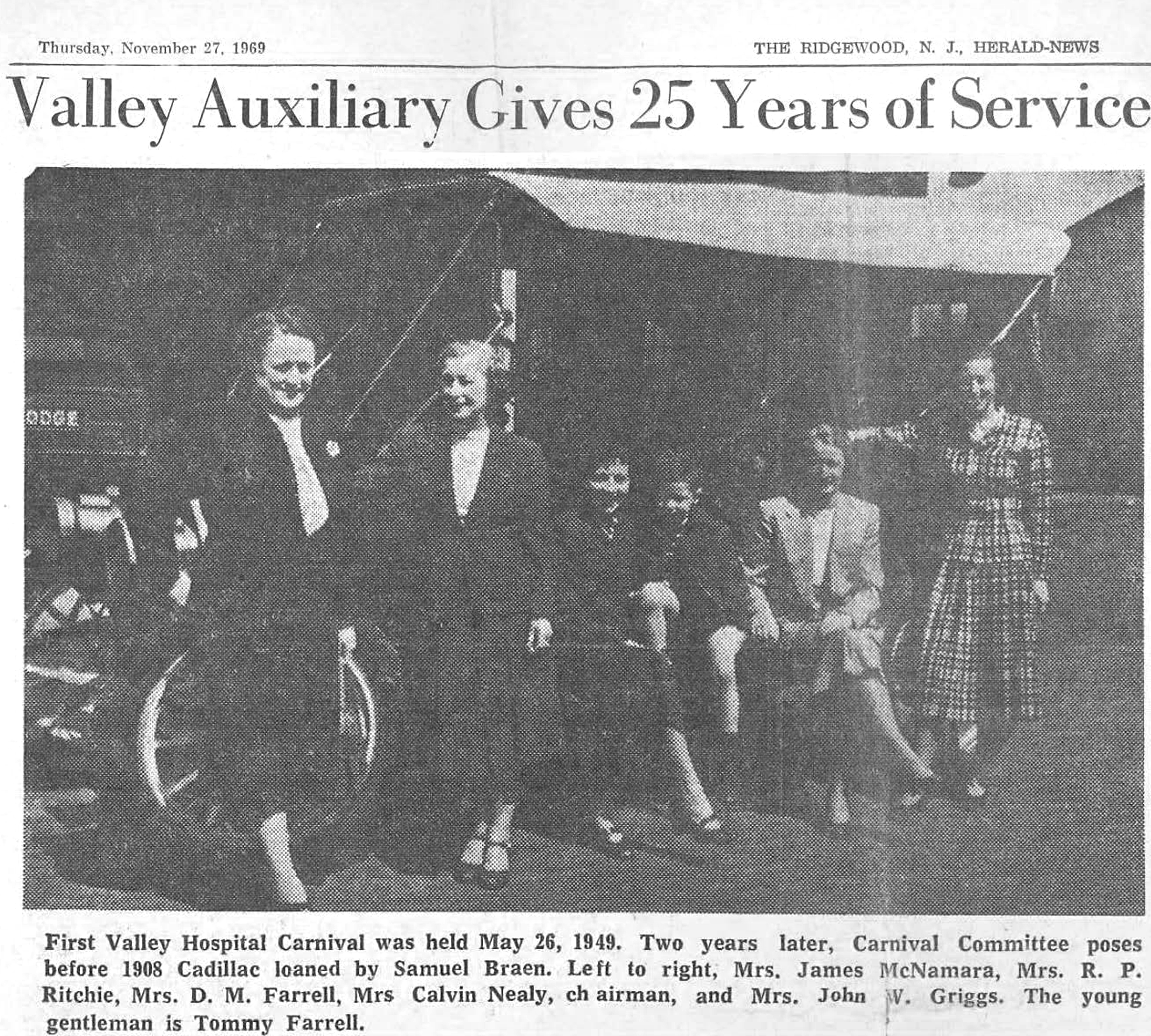 Members of The Valley Auxiliary posing in the newspaper
