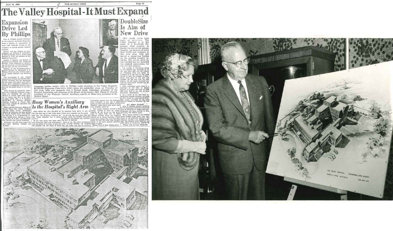 Expansion plans for The Valley Hospital in newspapers and in presentations