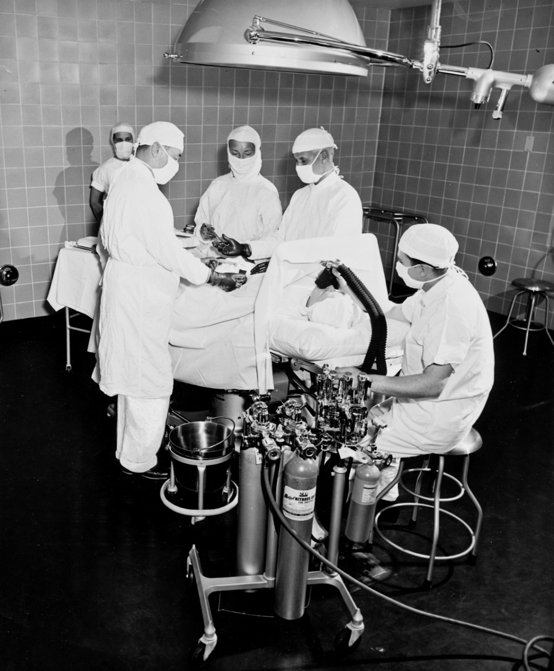 operating room at The Valley Hospital in the 1950s