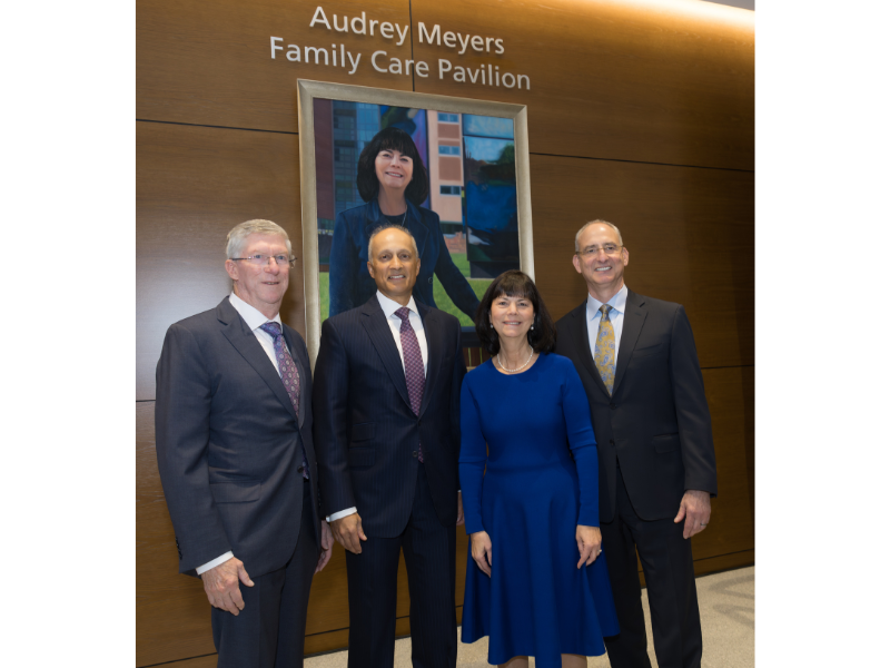 Vincent Forlenza, Chair Emeritus, Valley Health System Board of Trustees; Kevin Lobo, Chair, Valley Health System Board of Trustees; Audrey Meyers, CEO Emeritus, Valley Health System; and Robert Brenner, MD, MMM, FACHE, President and CEO, Valley Health System.